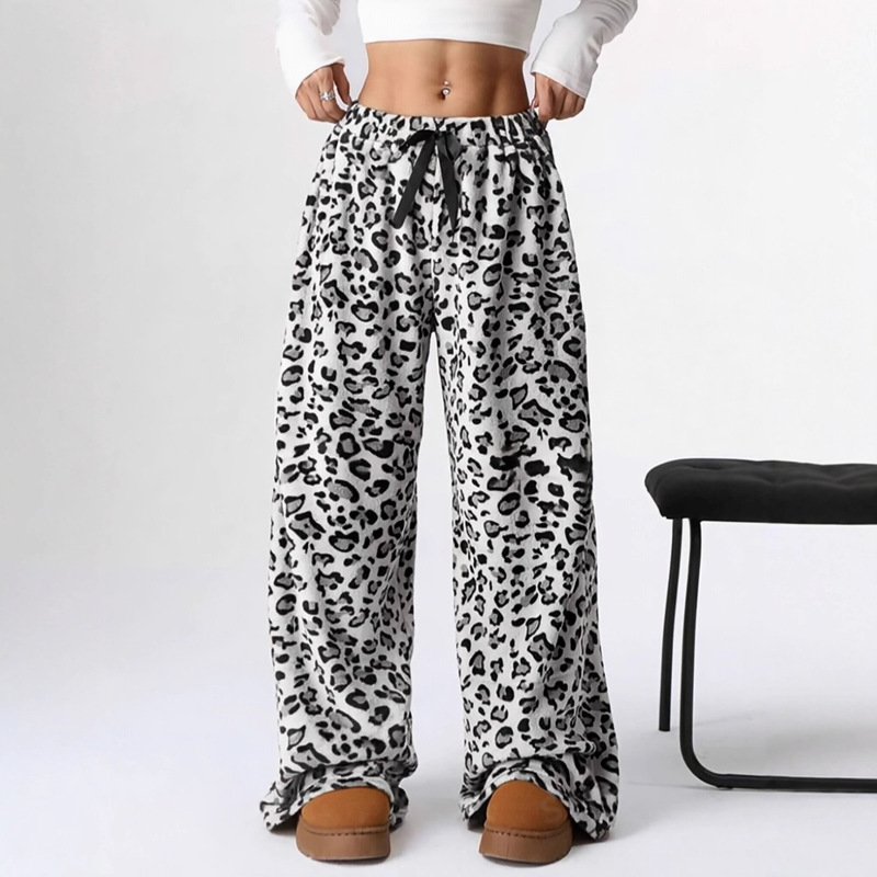 2025 In-Stock Cross-Border Tk Amazon Temu Aliexpress European and American New Casual Pants Leopard Print Long Pants Wide-Leg Pants 2025 In-Stock Cross-Border Tk Amazon Temu Aliexpress European and American New Casual Pants Leopard Print Long Pants Wide-Leg Pants
