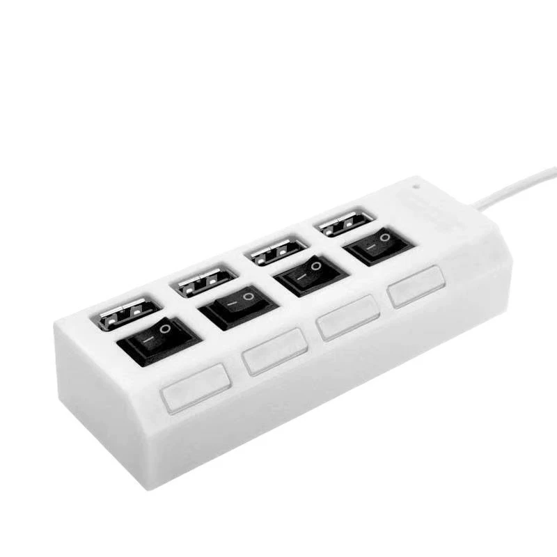 Высокоскоростной USB-сплиттер с независимым выключателем USB2.0, один-в-четыре хаб, расширитель для мобильного компьютера
