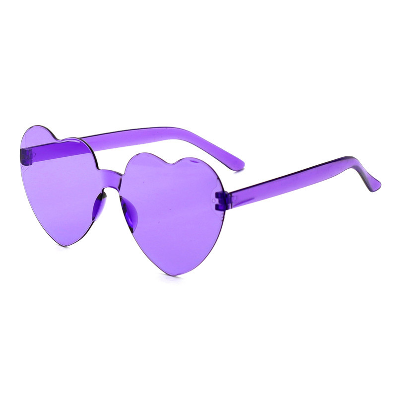 Corazón de melocotón gafas de sol amorosas gafas de sol sin marco gafas de estilo de fiesta gafas de sol de moda