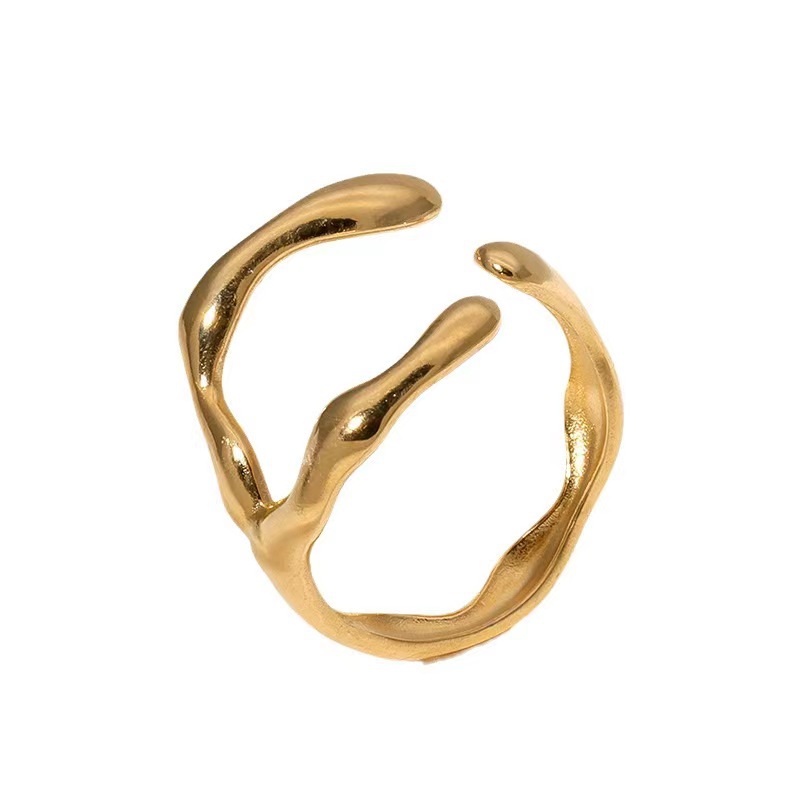 1 Piece Quantity Daily Occasion Titanium Steel Material Irregular, Heart Shape, Solid Color Pattern Simple Style Irregular Heart Shape Solid Color Titanium Steel Plating Open Rings