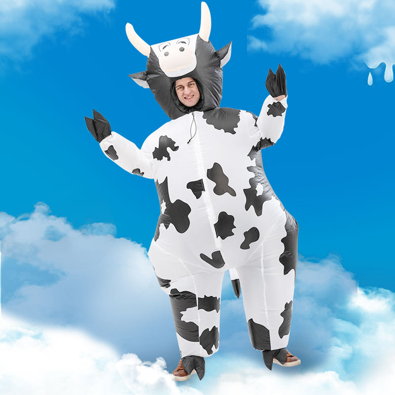 Creative Toys Halloween Christmas Big Cow Cosplay Dress Up Inflatable Suit Party Spoof Costume Props