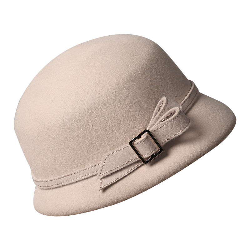 Mũ len beanie nữ phong cách Hepburn, chất liệu len pha, kiểu dáng thanh lịch thu đông — màu be