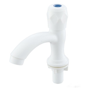 Single cold vertical plastic faucet thickened handle 4 points hot and cold basin single high faucet