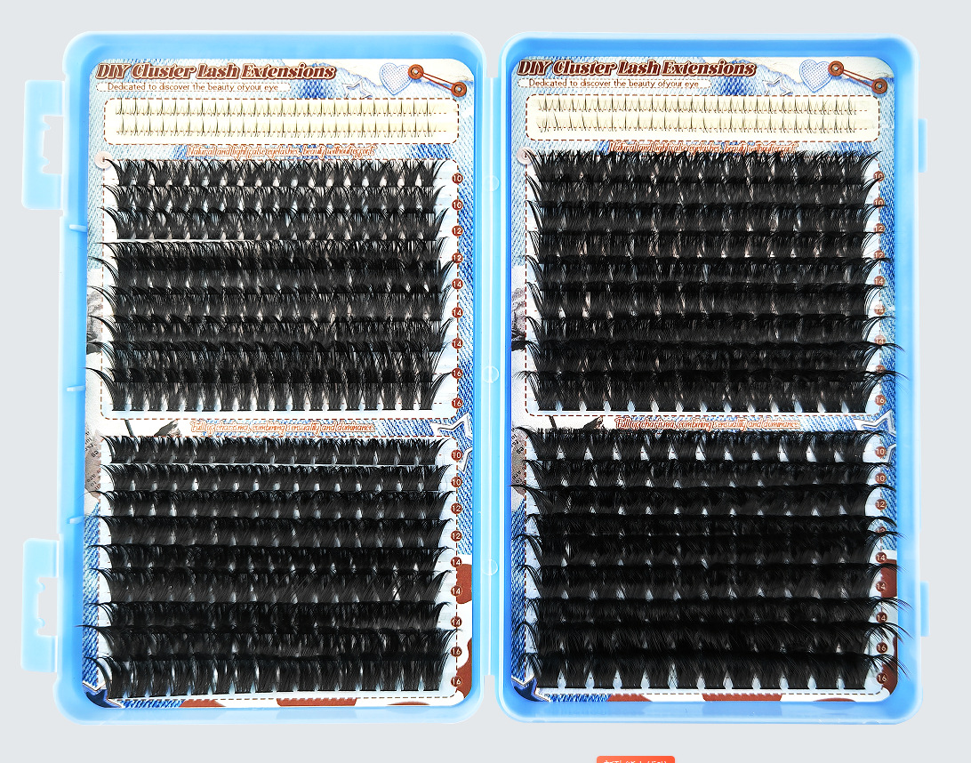 Libro de pestañas transfronterizas de Europa y Estados Unidos DIY tipo de segmentación D curva falsa pestañas simulación de cabello de fusión en caliente autoinjerto conjunto de pestañas falsas