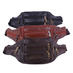 A generation of men's leather waist bag multi-functional outdoor fashion sports bag creative wallet cash bag cross-border