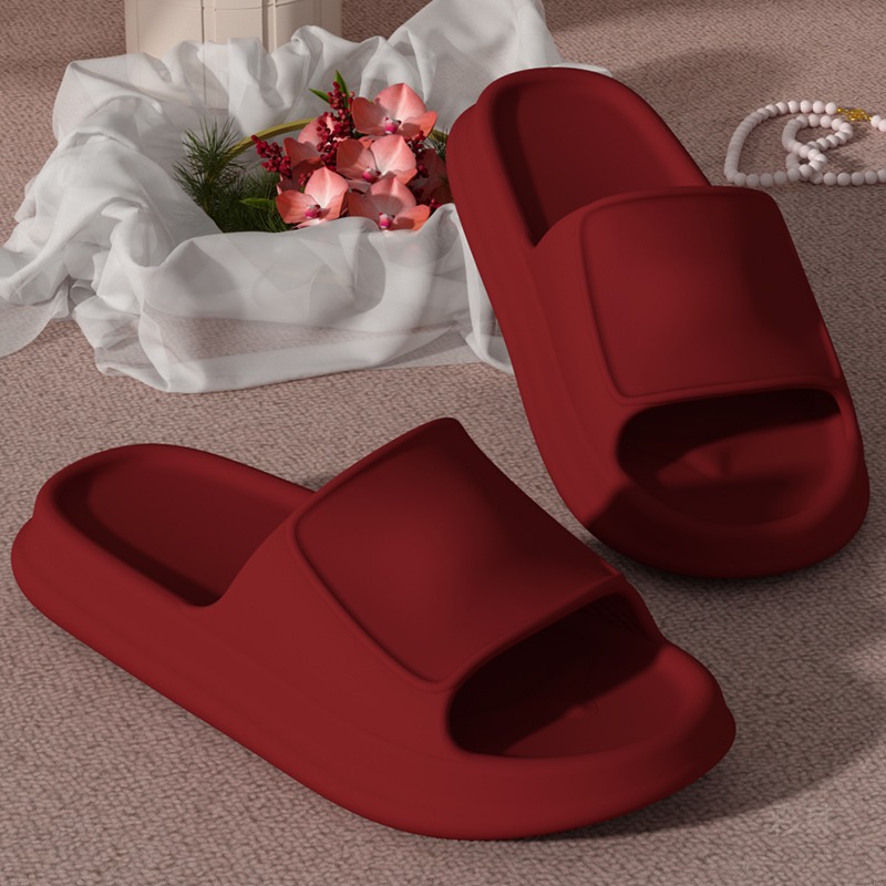 4.0踩屎感eva本命年结婚凉拖鞋女夏红色喜庆陪嫁伴娘高端情侣一对