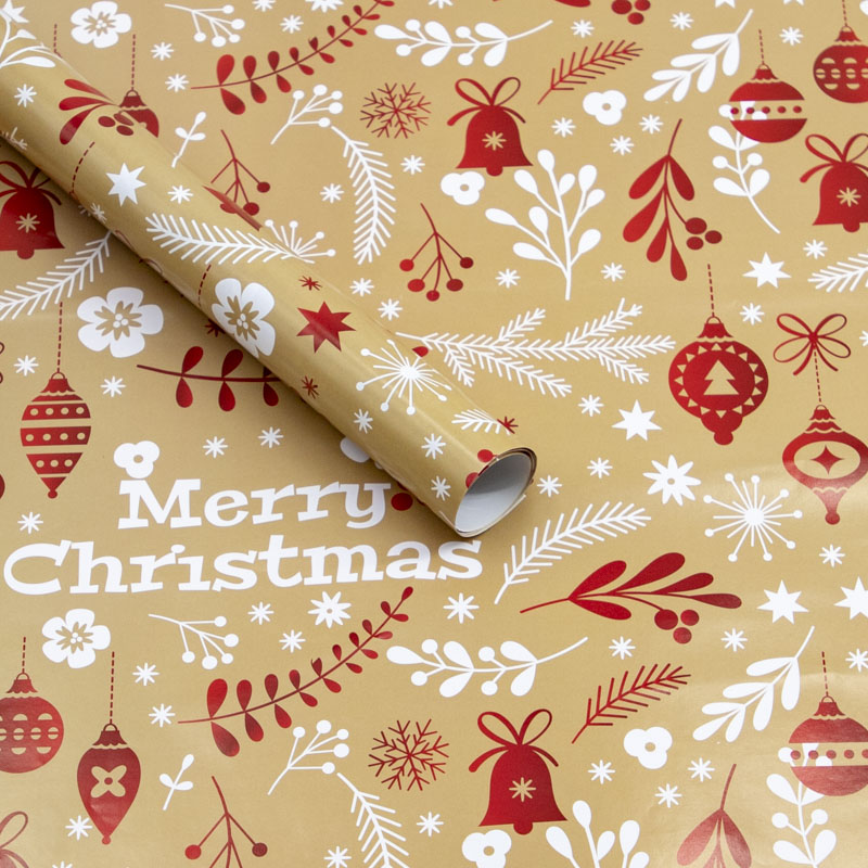 Nuevos productos creativos 10 hojas al por mayor día de Navidad día de Año Nuevo regalo caja de regalo papel de embalaje de papel de Navidad de color artesanal