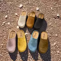 Толстоподошвенные тапочки Birkenstock с открытым носком 2025 новые ретро весенние уродливые ленивые шлепанцы для верхней одежды полутапочки