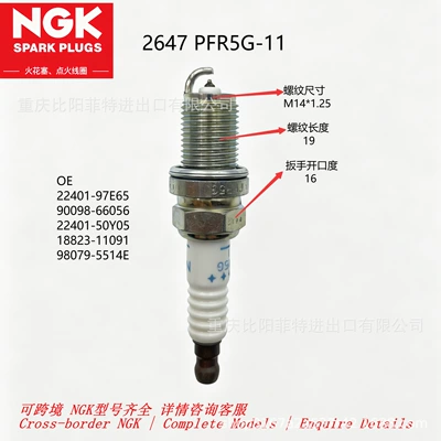 NGK 2647 PFR5G‑11 spark Alışdırma şamı (Sveçalar)