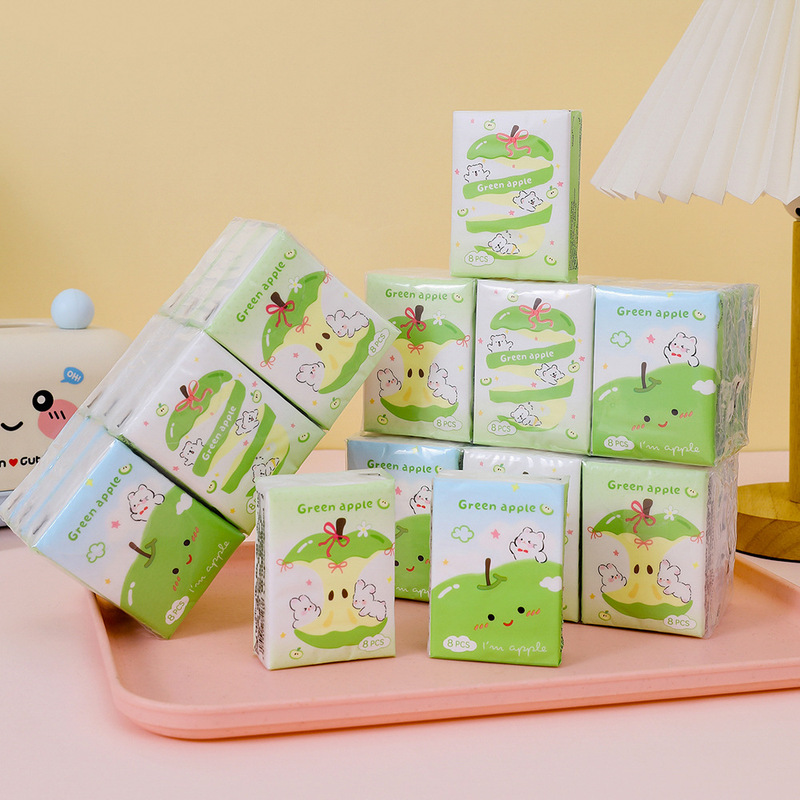Senwen Green Apple Paradise small pack pocket tissue, portable pocket tissue for students and mothers Senwen Green Apple Paradise small pack pocket tissue, portable pocket tissue for students and mothers