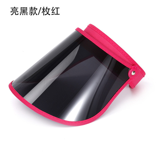UV Protection Sun Hat with Film Coating, Black Transparent Open-Top Sun Hat, Guarding Casual Sun Hat