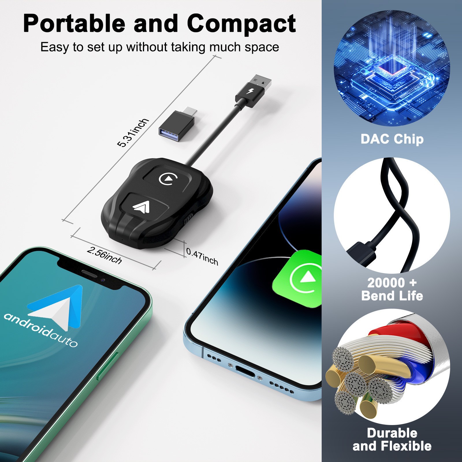 Cross-border Apple carplay original car wired to wireless Android Auto car navigation two-in-one AIBOX box