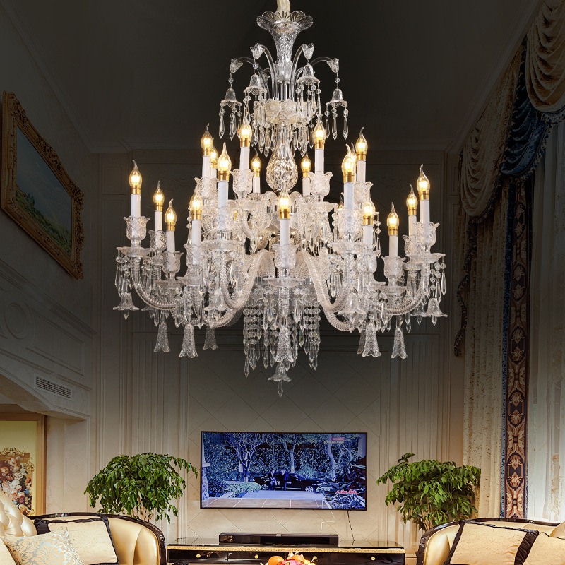Luxury hotel villa duplex European chandelier living room lamp French high-end atmospheric restaurant bedroom crystal lighting