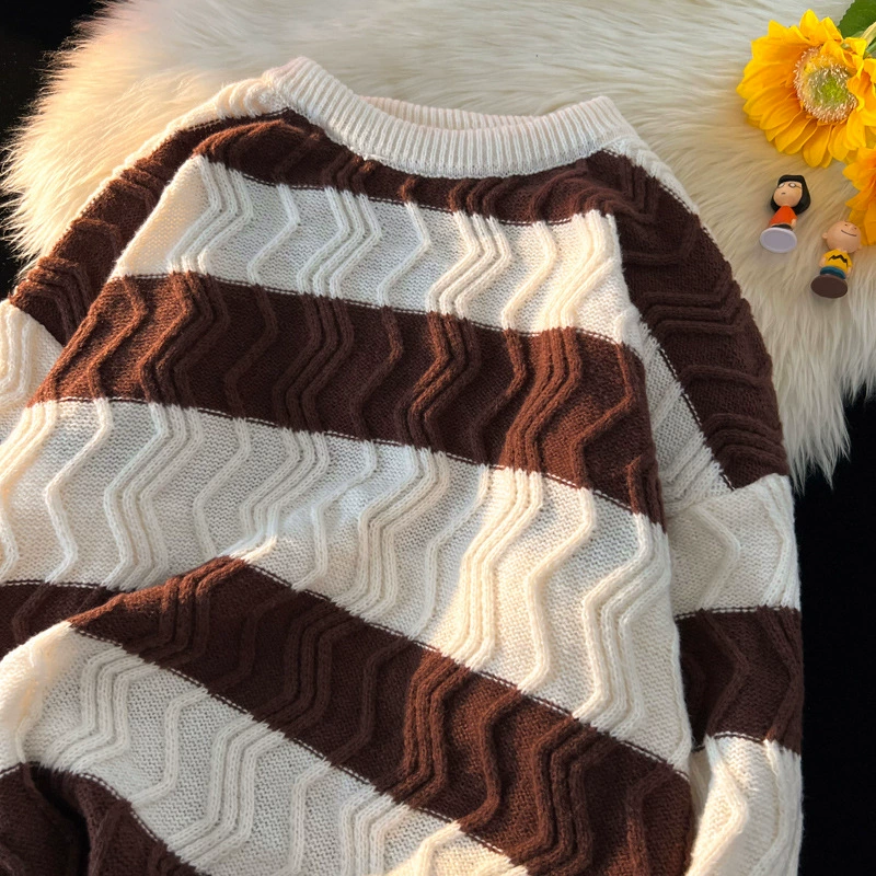 Взрывы! Полосатый свитер мужской утолщенный твист свитер мужской CP03-P60 свитер