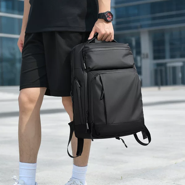 New Large-Capacity Business Casual Backpack for Male College Students, Fashionable Commuter Computer Bag, Outdoor Travel Backpack