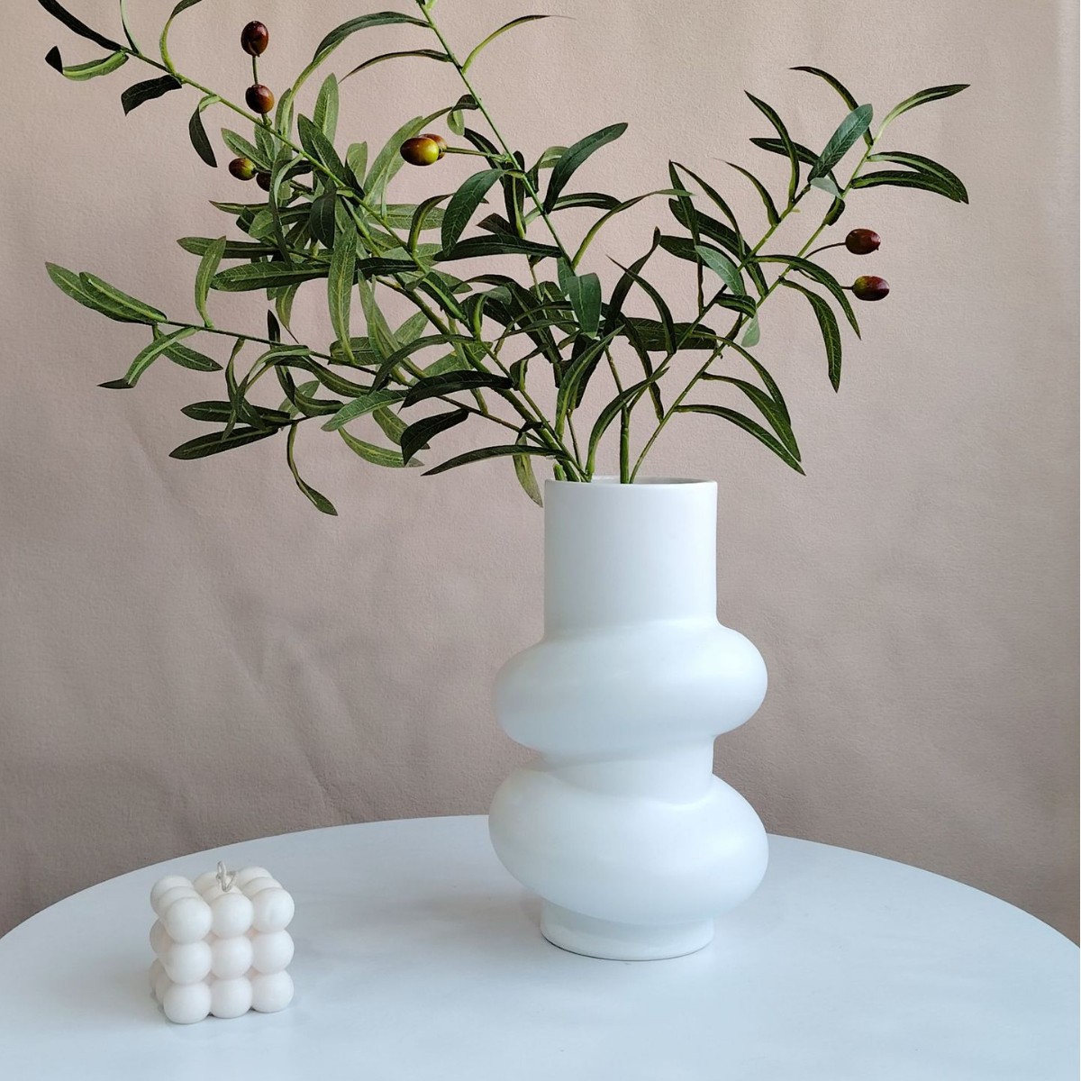 创意白色花瓶不规则圆圈圈花器软装饰品摆件