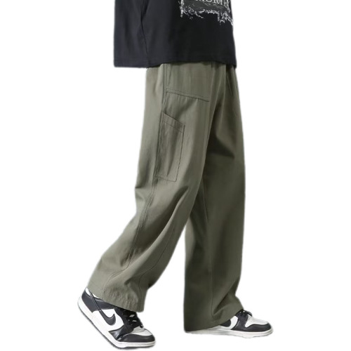 Japanese workwear pants for men, summer thin loose straight-leg trendy brand pants for boys, summer casual long pants