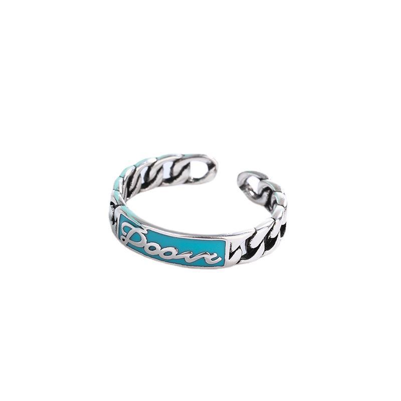 Fashionable design elegant retro ring with letters hip-hop style