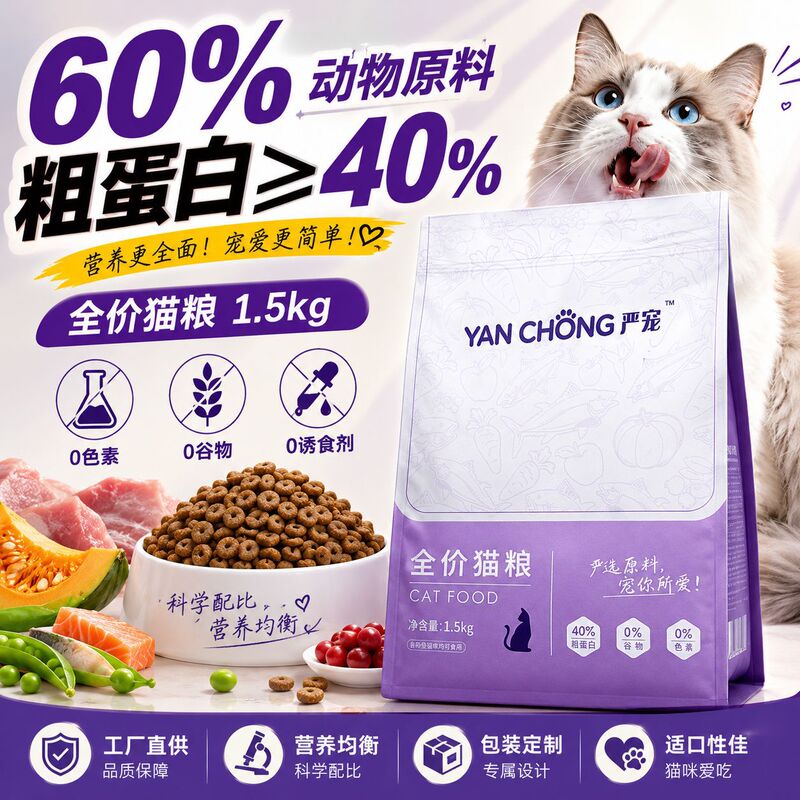 Cat Food Wholesale, Full-Price Freeze-Dried Cat Food, Beef, Chicken, Fresh Meat Pet Cat Food, Universal Breeding Food for Kittens and Adult Cats