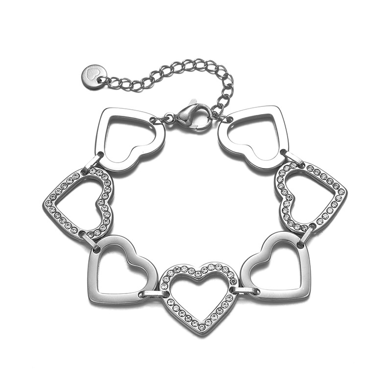 Tina Europa y los Estados Unidos transfronterizos de diamantes de amor pulsera dulce corazón de una niña universal estilo de alta calidad diseño de moda joyas de lujo ligeras