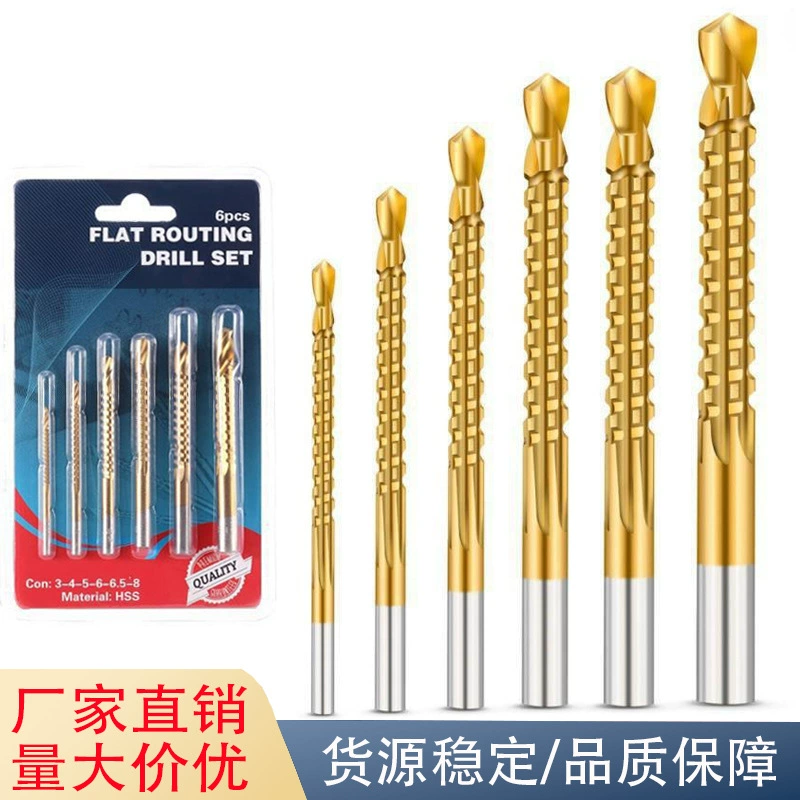 Пильная вивка сверла Daquan Diamond из нержавеющей стали Специальное деревообрабатывающее сверло из быстрорежной стали круглые ручки 6 частей с прямой ручкой