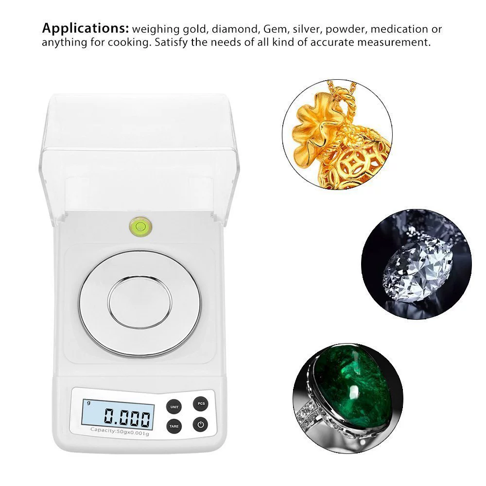 Ювелирные весы мг электронные весы 50 г 0001 г золотые весы Карат весы Мини Электронные Алмазные Весы