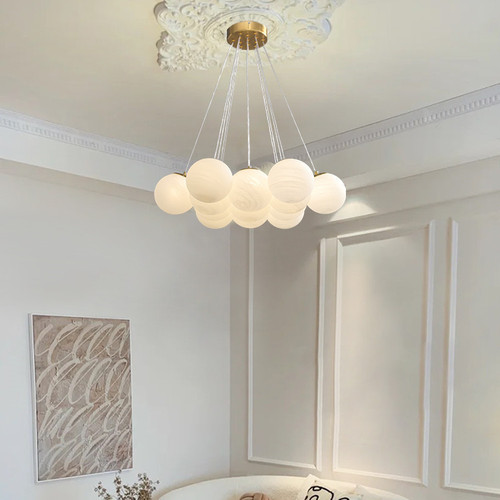 Planet Lamp Bubble Ball Chandelier French Light Luxury Living Room Bedroom Lamp Magic Bean Cloud Moon Lamp Cream Style Lighting