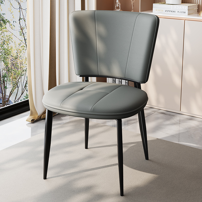 Sillas de comedor italianas simples sillas de respaldo de diseño de alta gama de comedor de cuero de paquete suave