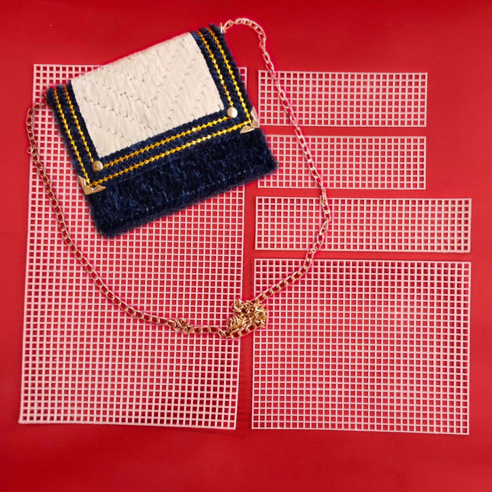 Та же большая Диагональная Сумка с вырезанной сеткой ручной работы из ткани, сетчатые аксессуары