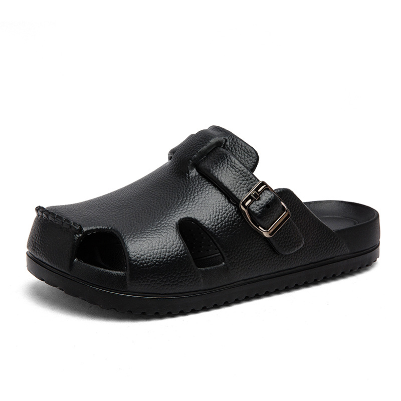 Zapatos con agujeros transfronterizos Sandalias de playa de ocio al aire libre para hombres Ropa exterior de verano Pantuflas Baotou Bucken para hombres de moda