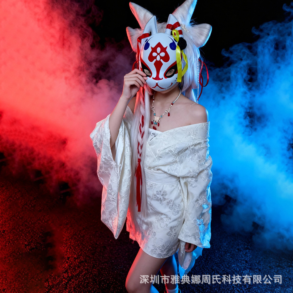 Archivo azul perimetral máscara de cosplay FOSSAKA Wakage máscara de zorro máscara de estilo japonés image 4
