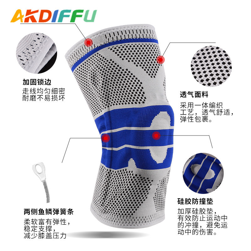 Cruz-frontera nueva silicona rótula primavera soporte rótula cubierta fitness deportes rótula baloncesto rótula Montañismo Deportes