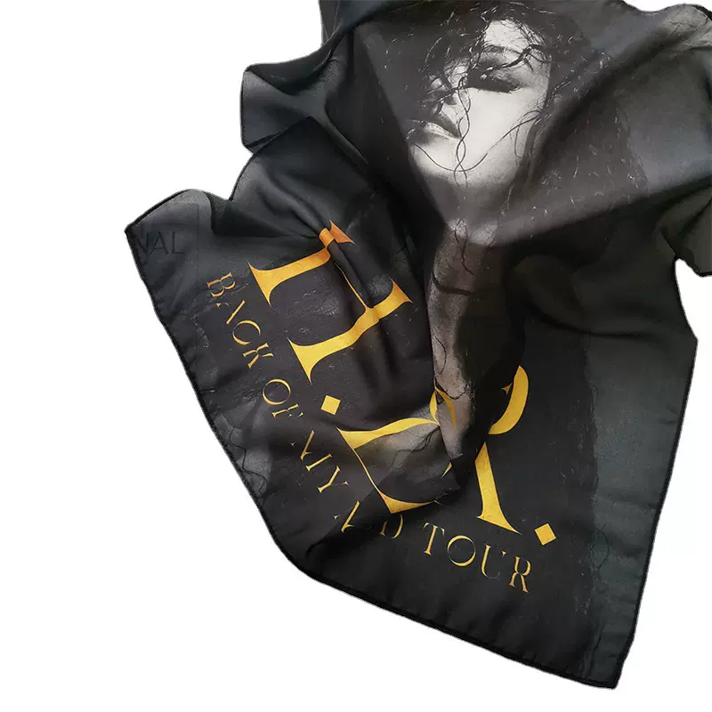 厂家定制演唱会丝巾 音乐节周边涤纶印花方巾应援丝巾头巾