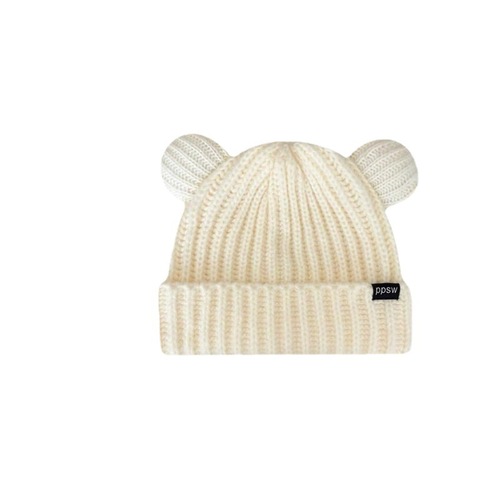Internet celebrity's same style cute bear woolen hat for women, Korean style letter knitted hat for men, cold-proof and warm ear protection pullover hat