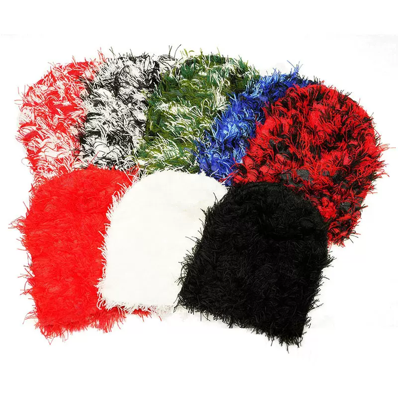 亚马逊跨境爆款猴子毛毛帽巴拉克拉起法帽秋冬户外保暖针织毛线帽