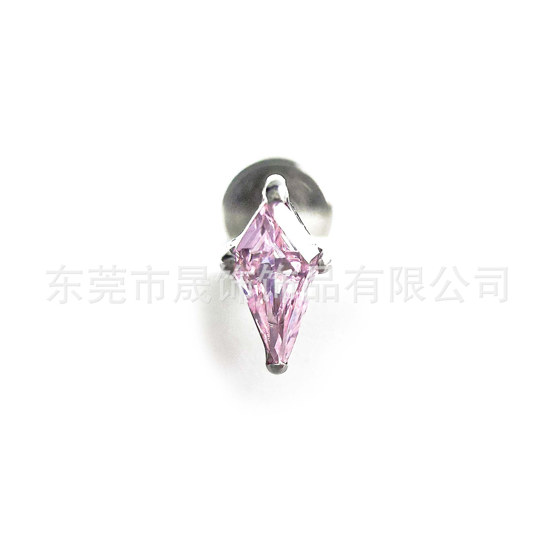 F136 Titanium Ear Stud 石 Cubic Zirconia 菱 Helix Cartilage Stud G23 Implant Grade Titanium Internal Thread Labret Stud Piercing Jewelry