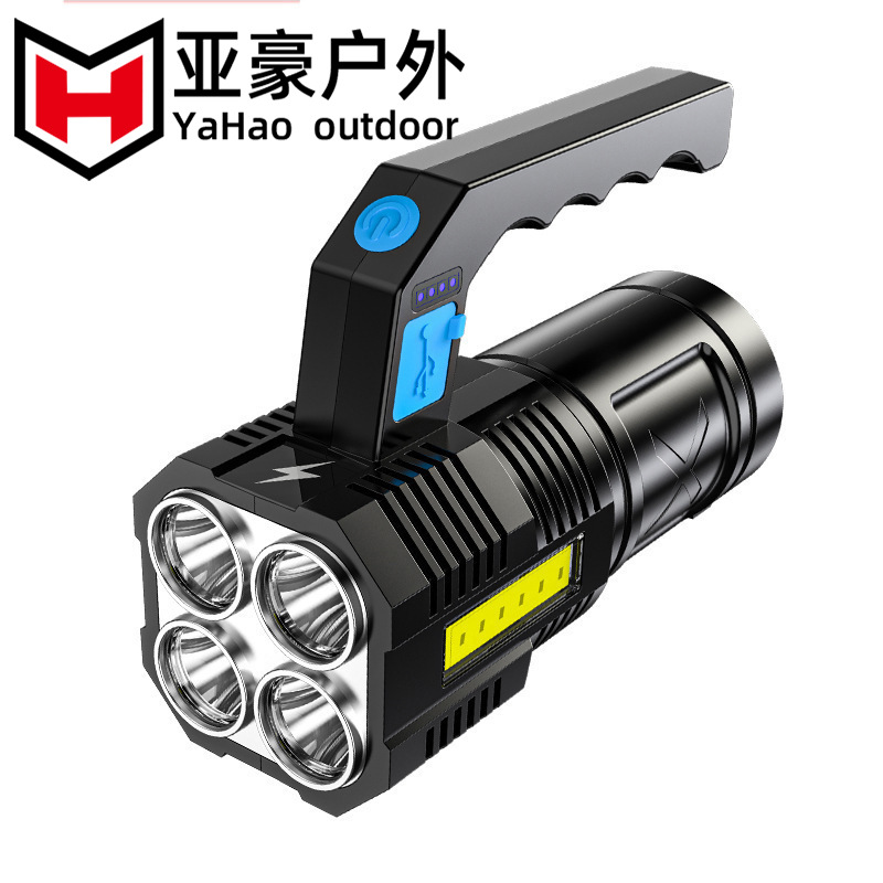 야외 강한 빛 손전등 USB 고출력 조명 고내구성 순시등 USB 강한 빛 야외 캠핑 조명