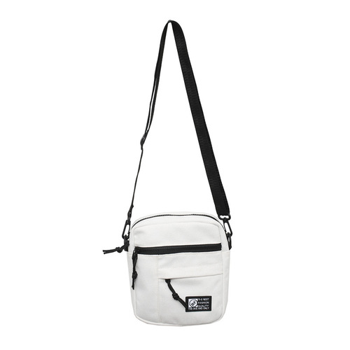 Street trend couple small shoulder bag female ins Korean style fashion casual canvas bag men's street mobile phone shoulder bag