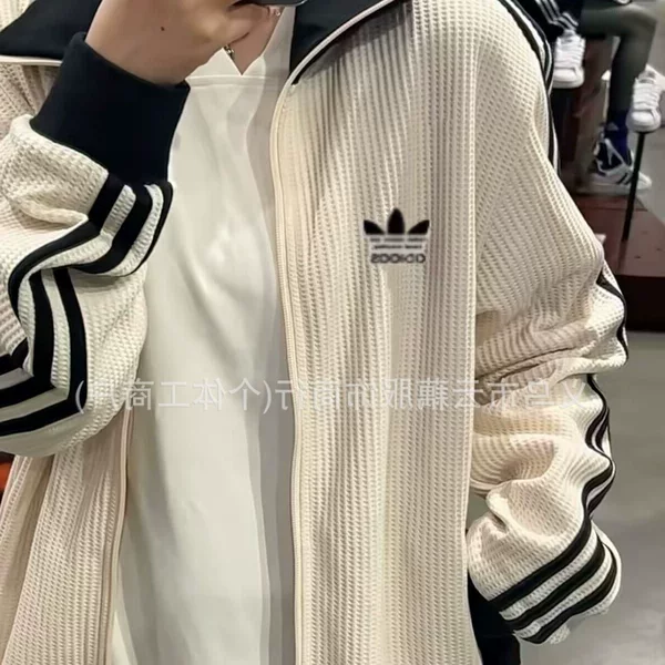 Three-Page High-Quality Version Waffle-Style New Popular Autumn and Winter Casual Loose Trendy Retro Korean-Style Jacket Top 0109