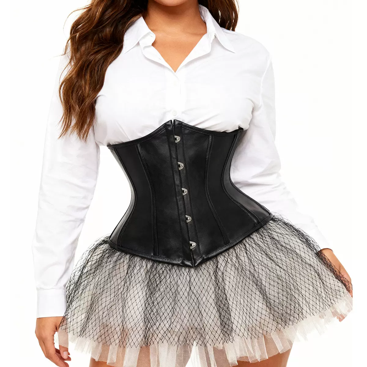 PU仿真皮女士束腰corset鱼骨束身腰封5扣宫廷沙漏束腰收腹束腰带