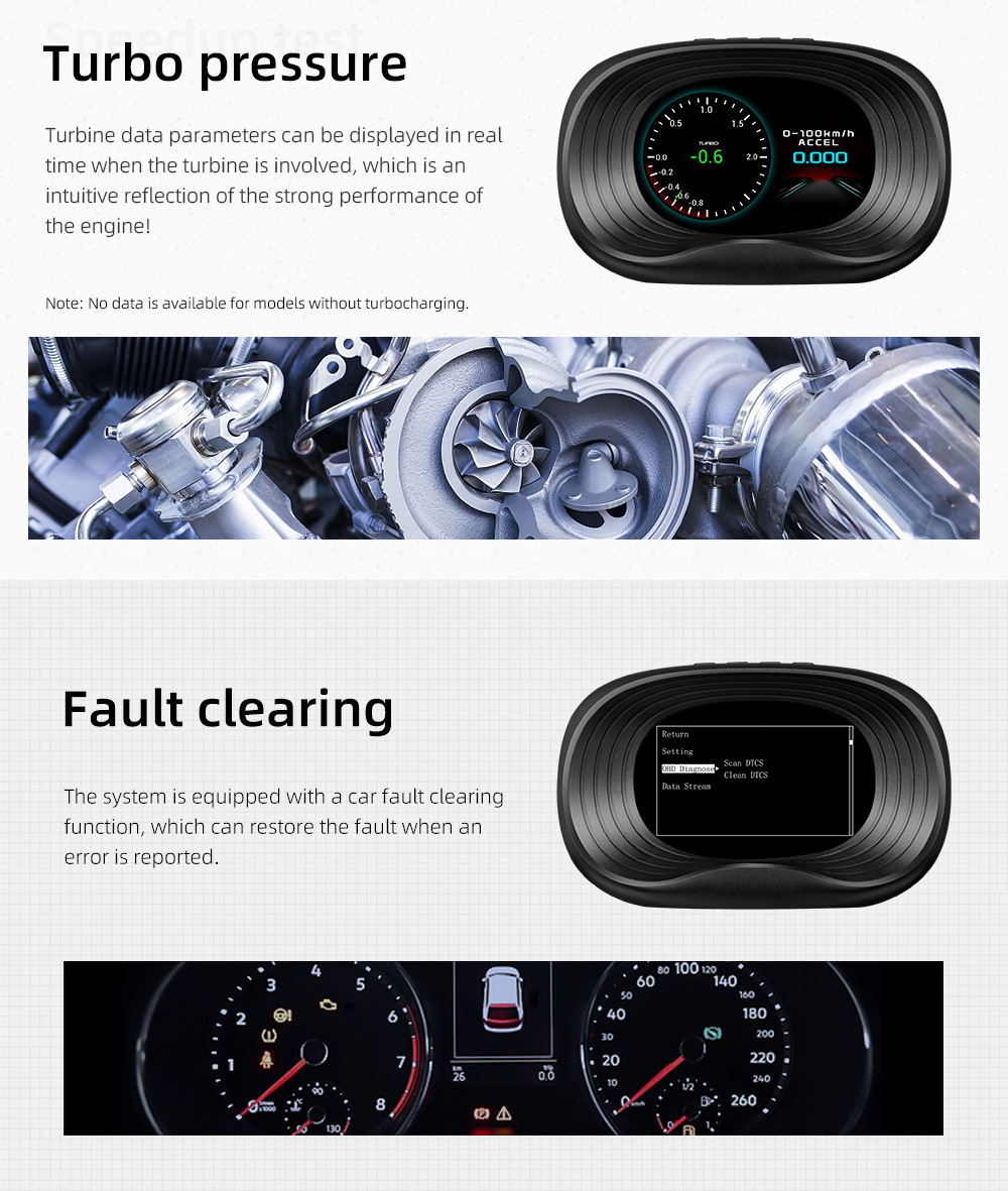 Cross-border HUD Head-Up Display Car ECU Driving Computer OBD High-Definition Portable LCD Car Display P20