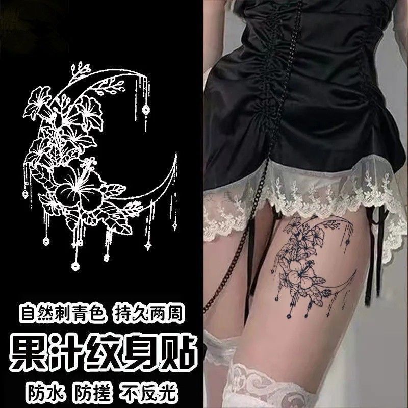 Herbal Juice Moon Flower Totem Tattoo Sticker Long-Lasting Waterproof Non-Fading Realistic Tattoo Color Creative Herbal Juice Moon Flower Totem Tattoo Sticker Long-Lasting Waterproof Non-Fading Realistic Tattoo Color Creative