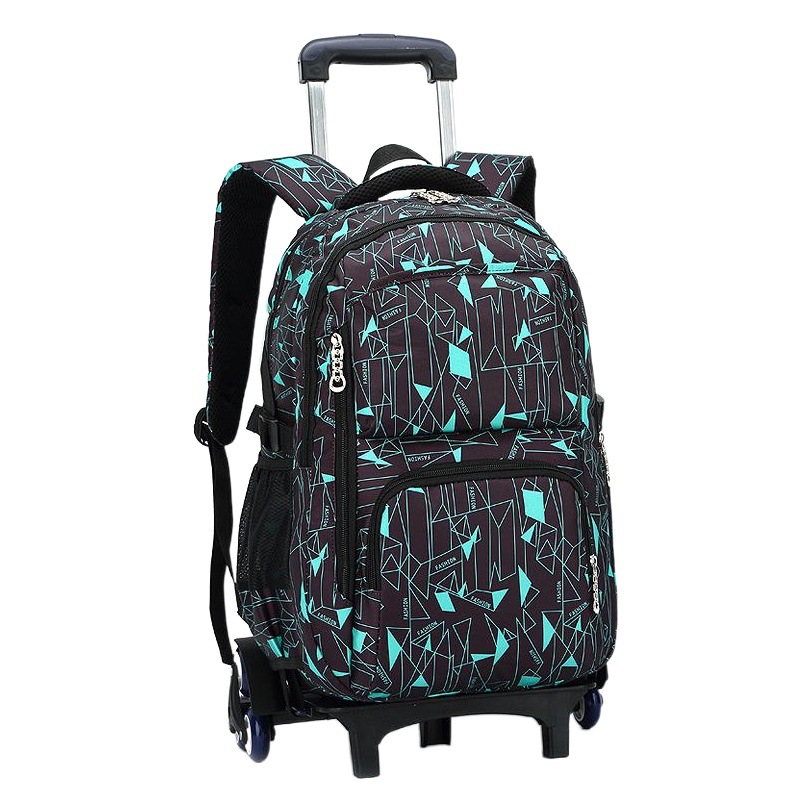 Mochila escolar de pescado natural 4-5-6-9 grado niños y niñas estudiantes de primaria caja tirada a mano tres ruedas escalada mochila infantil