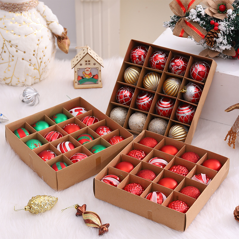 Transfronterizos Amazon Navidad Bolas de luz escena caja de decoración Bolas de galvanoplastia pintadas Bolas de regalo Navidad Decoraciones colgantes