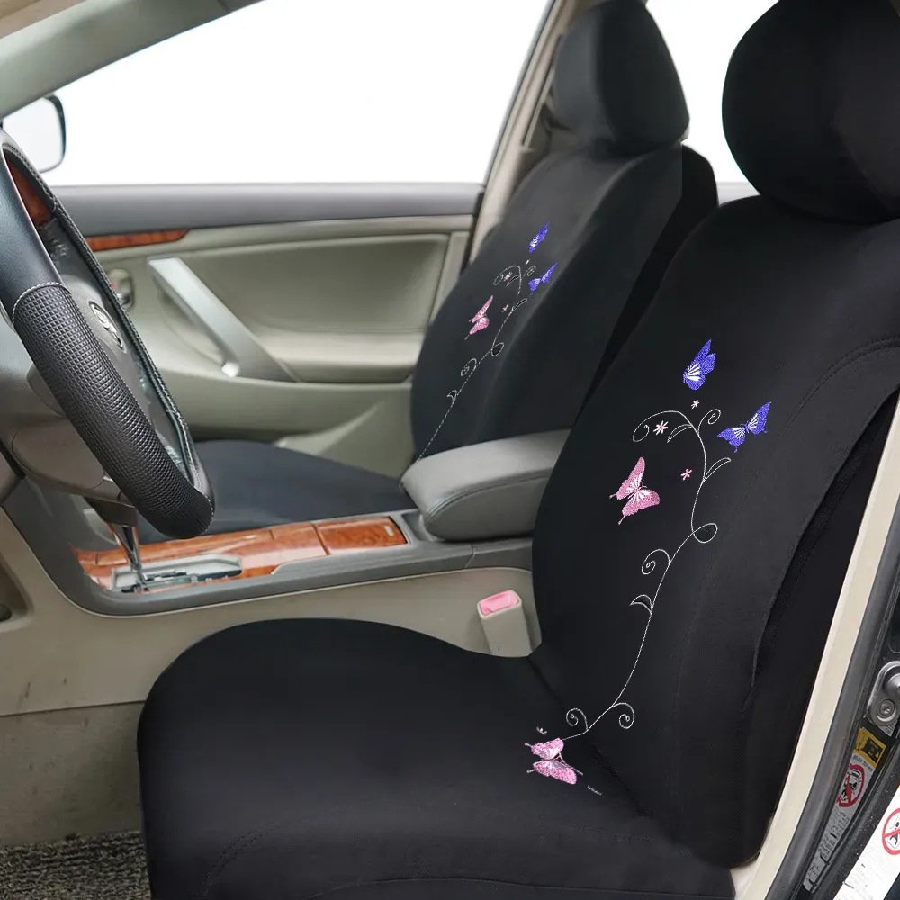 Foreign Trade Car Seat Cover Rose Butterfly Embroidered Seat Cover Universal for All Seasons Cross-Border Foreign Trade Hot Model Aliexpress Amazon