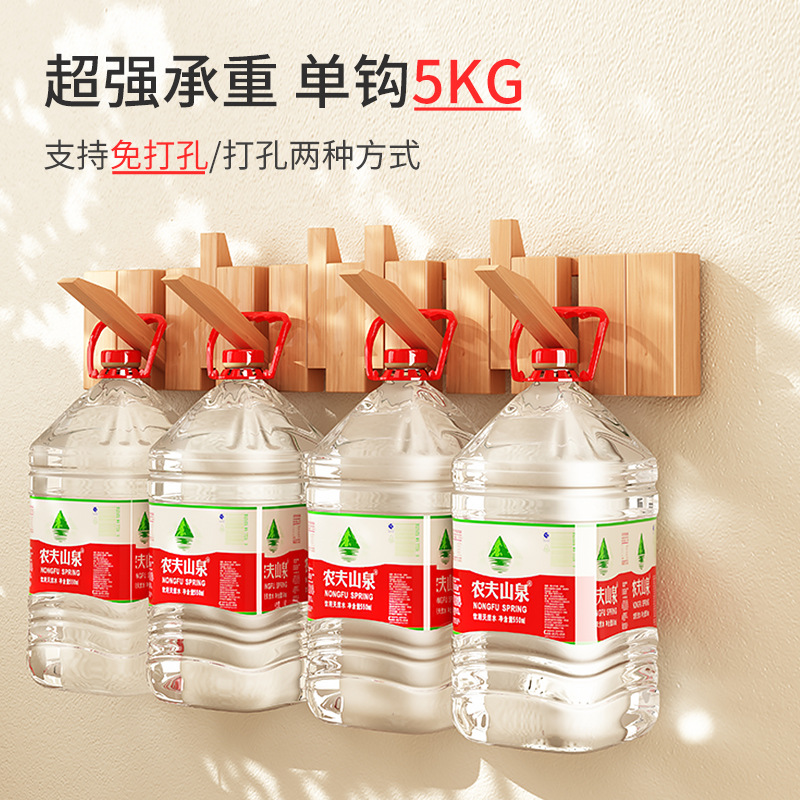 gancho de ropa de teclas de piano puerta de entrada porche colgando percha de ropa de pared colgando percha de ropa de madera maciza gorra gancho libre de perforación