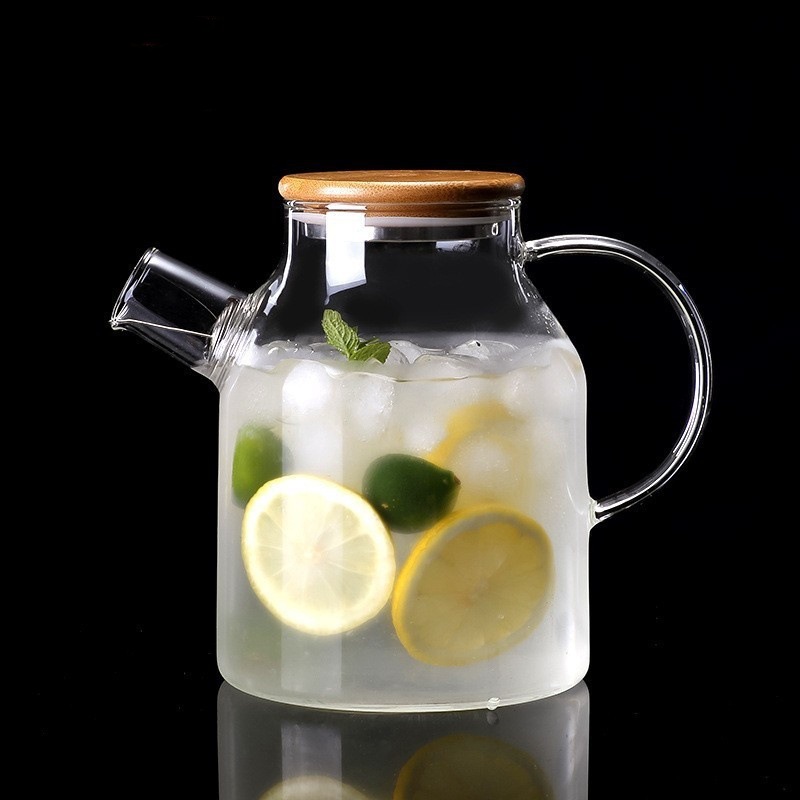 Hervidor de agua fría de alta borosilicona de vidrio resistente al calor hervidor de agua caliente doméstico fría hervidor de té de jugo de fruta de gran capacidad hervidor de té