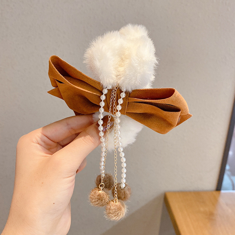 Estilo francés gran felpa clip de pelo de acrílico clip de tiburón Otoño e Invierno horquilla de alto grado versátil agarre del pelo updo tocado de pelo