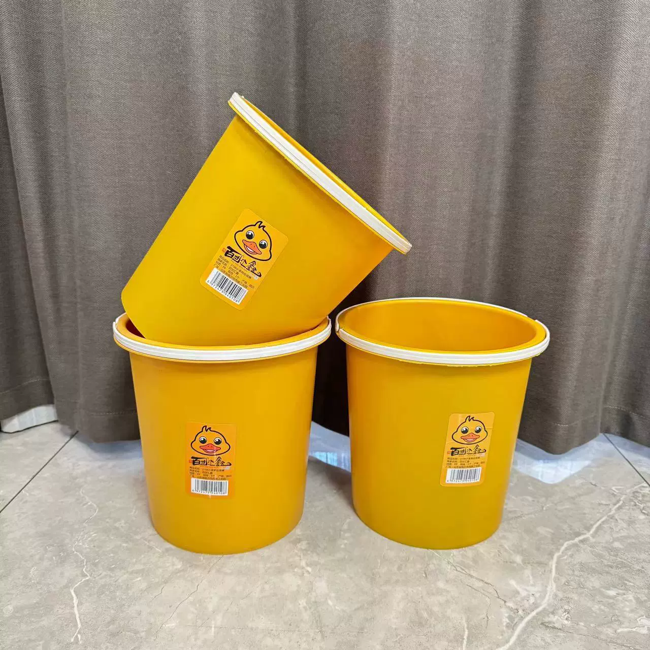 现货批发加厚黄鸭塑料垃圾桶手提垃圾桶家用厨房卫生间办公室垃圾