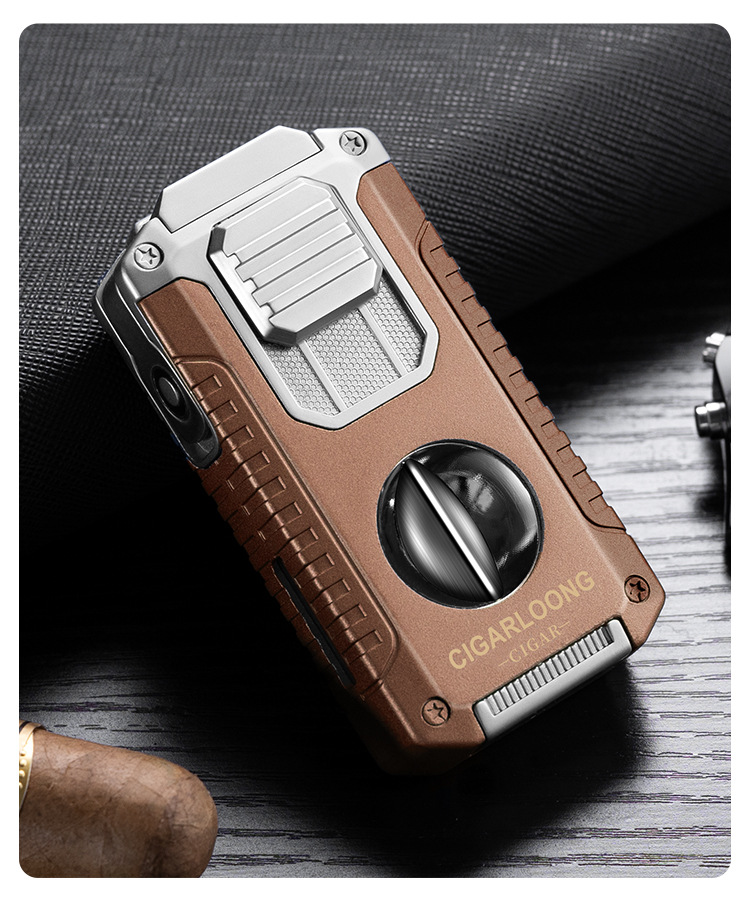 5-in-1 Multi-Function Convenient Cigar Cutter Drill Holder Needle Integrated Lighter CL-24HX_voghion.com